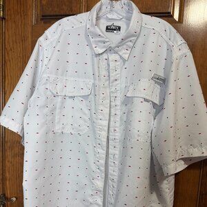 Habit men short sleeve XL fishing shirt fish & stars vented Style TS10411 40 SPF
